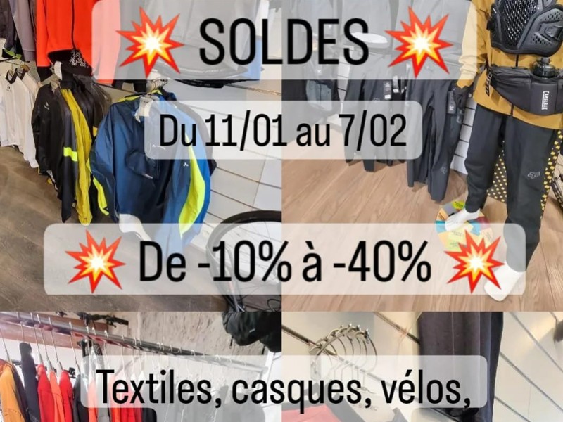 Soldes Veran de -10 à -40 % sur le textile, les vélos, les accessoires !